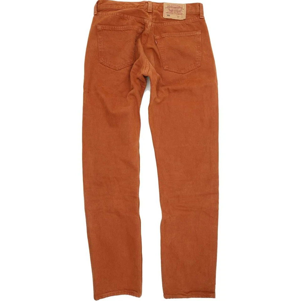 Levi's 501 Made in USA Men Mustard Straight Regular Jeans W31 L34 (81483) - Image 2 of 4