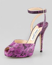 Jimmy Choo Liz Snake Platform Sandal Sz:38 NEW