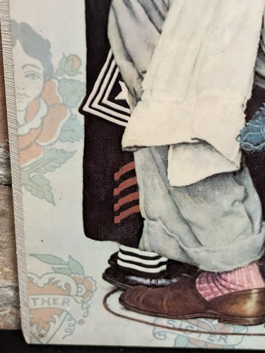 Vintage Norman Rockwell Wall Plaque Picture Tattoo Art Flash WW2 Sailor Magazine - 第 6/12 張圖片
