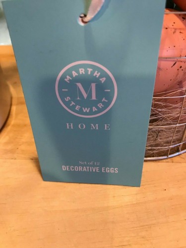 Martha Stewart Decorative Easter Eggs in Wire Basket Set of 12 NWT - Picture 3 of 6