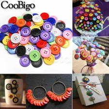 7.5mm~25mm Flat Resin 4 Hole Buttons Round for DIY Crafts Sewing Coat Shirts