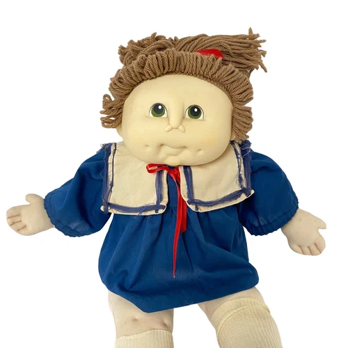 Vintage 1984 MN  Copr Thomas girls doll brown hair green eyes