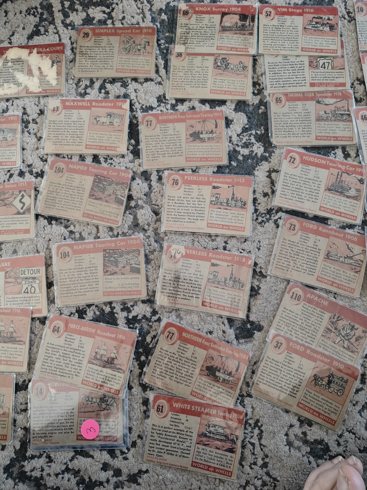 Vintage 1954 Topps World On Wheels Trading Cards Lot (40) Ford Buick