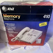 AT&T Memory Telephone 410 Remembers 33 Numbers Vintage Landline 1988 Misty Cream