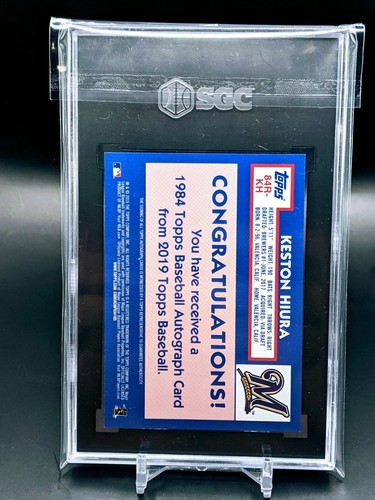 2019 Topps Update '84 Topps Design Auto Keston Hiura RC SGC 10 - Bild 2 von 2