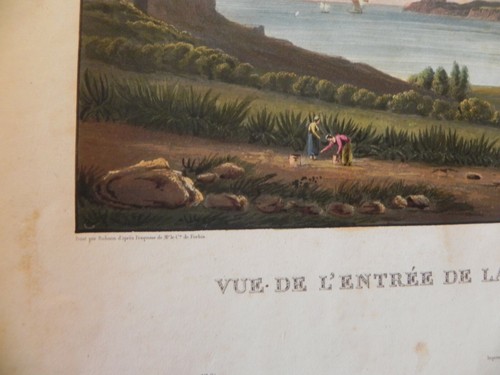 Porto Longone Isola Elba Comte Forbin Fielding acquatinta colori epoca 1840 - Picture 3 of 5