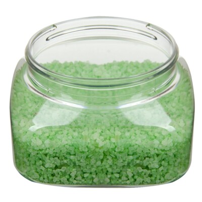 4 oz. Clear PET Firenze Square Jar with 70/400 Neck w Lids 10 pcs