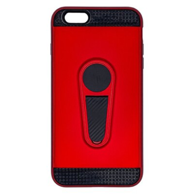 Protective Sleek Armor Case Cover W/Kickstand for iPhone 6 Plus, 6s Plus RED