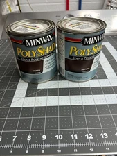 NOS 2-pack lot 1-quart Minwax PolyShades wood Stain & Polyurethane Honey Gloss