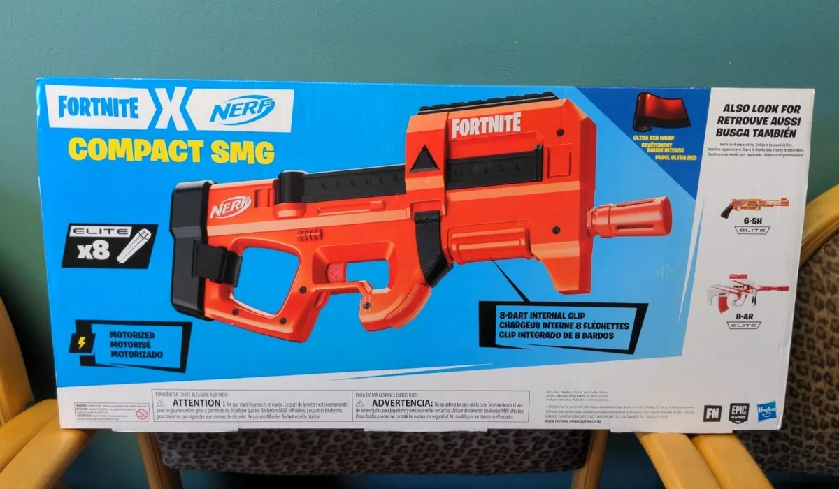 Nerf Fortnite Compact SMG, Blaster à fléchettes motorisé