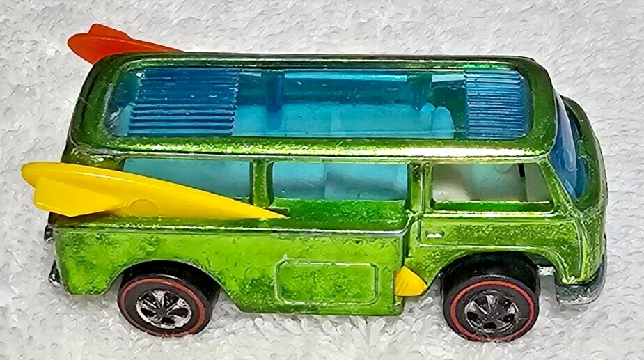 HOT WHEELS REDLINE VOLKSWAGEN BEACH BOMB LIGHT GREEN HK 1969 ORIGINAL FINE+ - Image 2 of 4