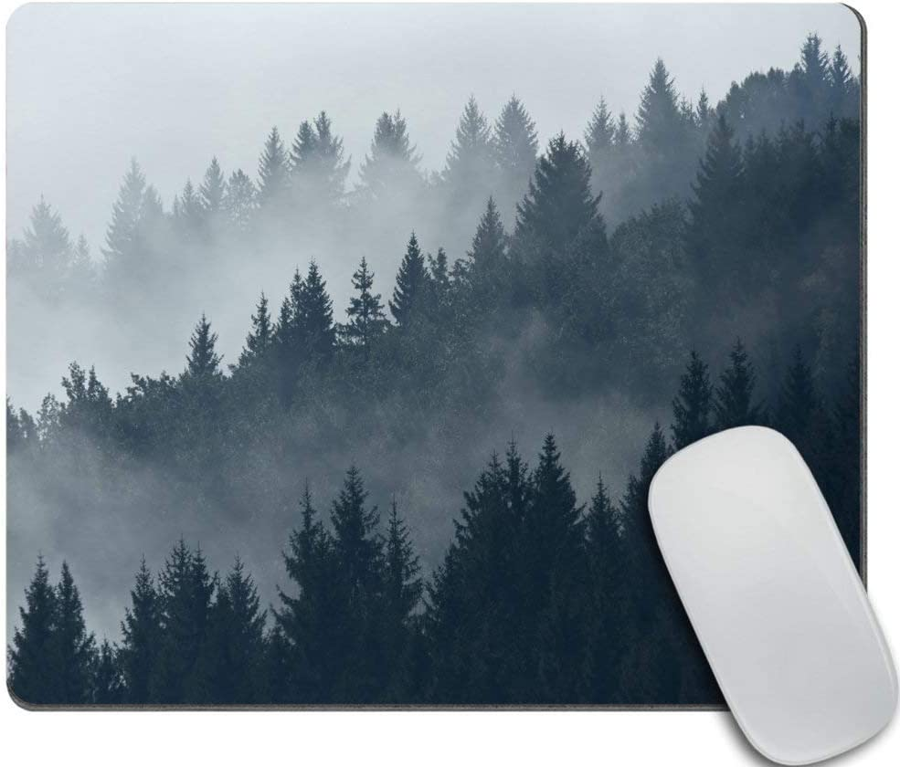 Mouse Pad Office Present Mouse Mat Misty Mouse Pad Hazy Woods Print Mousepad Mou-image