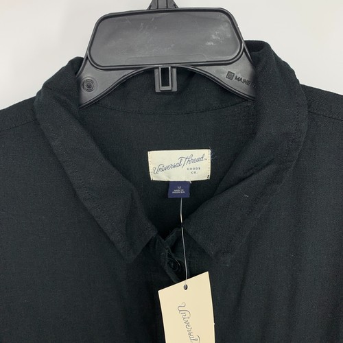 Universal Thread Boilersuit Jumpsuit Womens Size 12 Black Button Linen Blend NWT - Picture 4 of 9