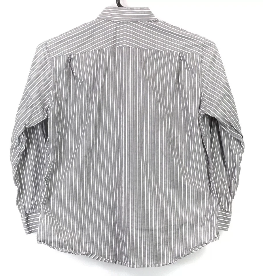 Apt 9 Mens Button Up LS Collared Shirt Size XL Gray White Striped - Image 2 of 4