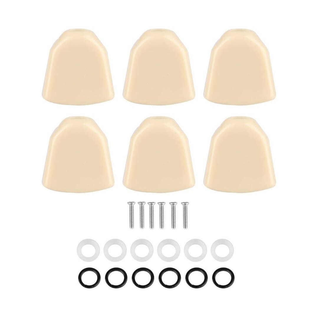 6Pcs Cream Retro Trapezoid Plastic Guitar Tuning Peg Tuners Machine Heads Button