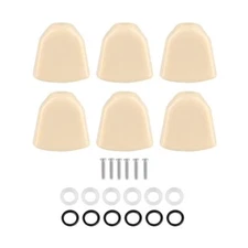 6Pcs Cream Retro Trapezoid Plastic Guitar Tuning Peg Tuners Machine Heads Button