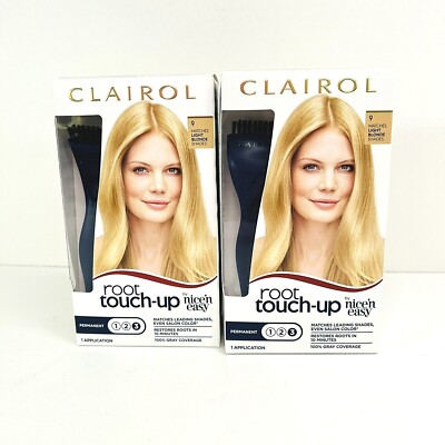 Lot 2 Kits Clairol Root Touch Up Kit Nice 'n Easy 9 Matches Light Blonde Shades