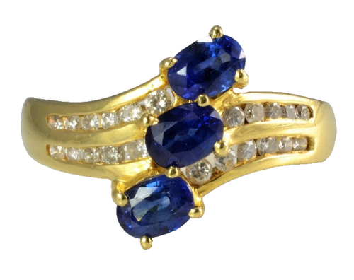 Bague Homme Or Jaune 14K Avec 11 Diamants – Fer à Cheval – Taille 10 – Style Cocktail