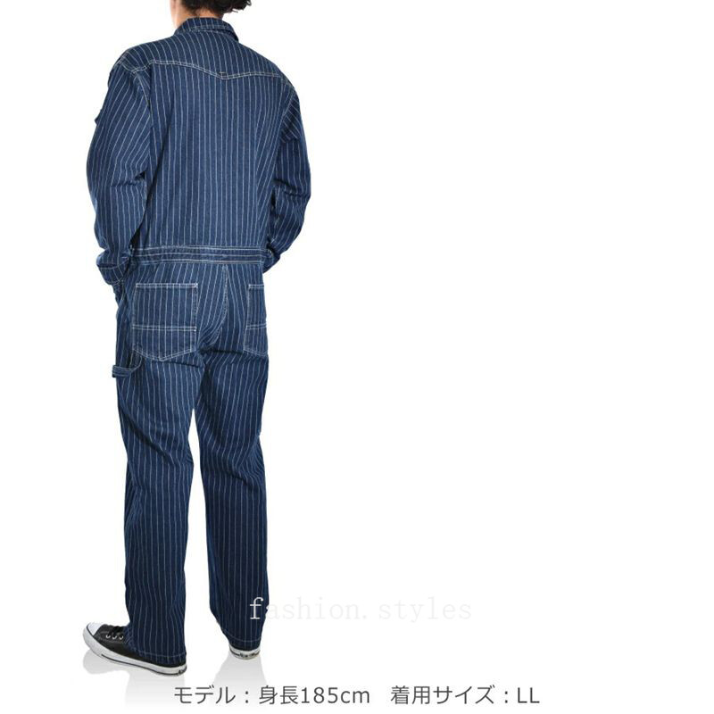 竜*井様 Agnès b. homme stripe coverall Men's LOT 951 Stripe Denim Coverall Jeans Motorcycle