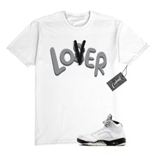 5 Reverse Metallic White Black T Shirt Match LOVER