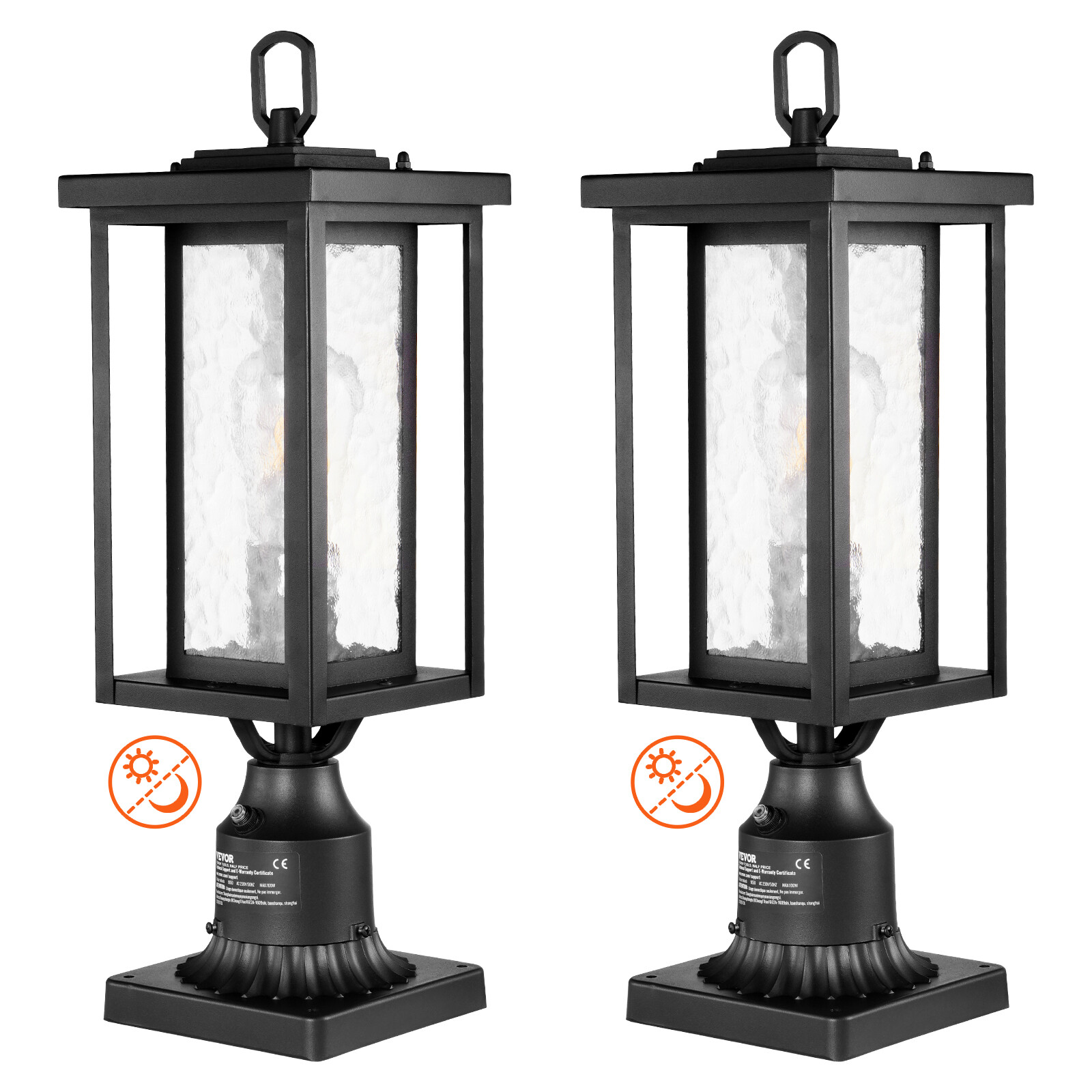 Lampadaire d'extérieur crépuscule automatique VEVOR 450mm avec détecteur lot de 2