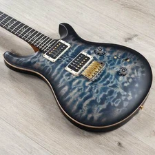 PRS Paul Reed Smith Wood Library Custom 24 Guitar, Faded Whale Blue Smokeburst