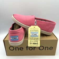 NIB TOMS Classics Pink Canvas Flats Shoes Youth 3 Womens 5 EUR 35