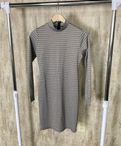 Nana Macs Boutique Houndstooth Bodycon Dress Knee Length Stretch Sz Small Preppy