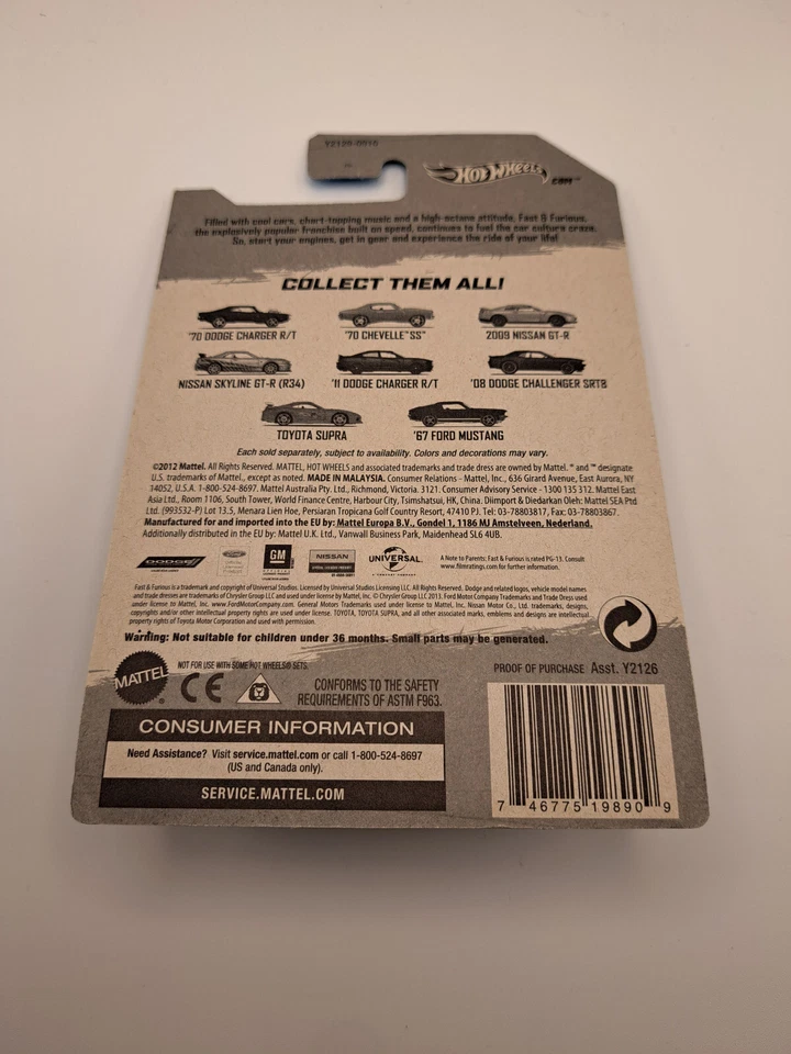 2013 Hot Wheels Fast & Furious Series 1st Edition 2009 Nissan GT-R 6/8 - Bild 2 von 2