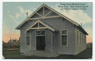 TX ~ Herring Avenue Methodist Church WACO Texas 1912 McLennan County Postcard