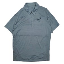 Icebreaker Merino Blend Polo Short Sleeve Shirt Men's Sz M Light Blue EXCELLENT