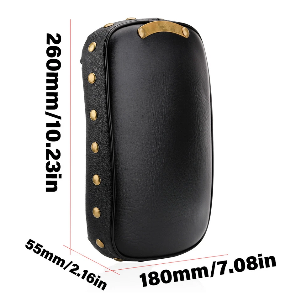 Para Harley Chopper Bobber Guardabarros Trasero Pasajero Almohadilla Asiento 8 Ventosa Foto 2 de 4