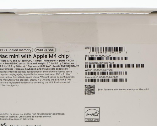 Apple Mac Mini M4 10-Core CPU 16GB RAM 256GB Storage MU9D3LL/A - Bild 14 von 14