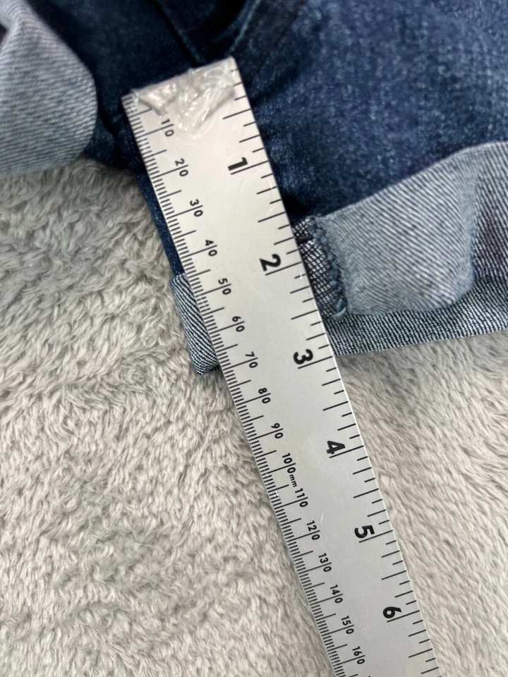 Candies Jean Shorts Juniors 7 Womens 30 Blue Jean Denim Dark Cuffed Mid Rise - Image 4 of 4