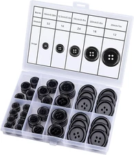 100 Pcs Premium Mixed Resin Sewing Buttons,  Eco-Friendly 4-Hole Craft Buttons,