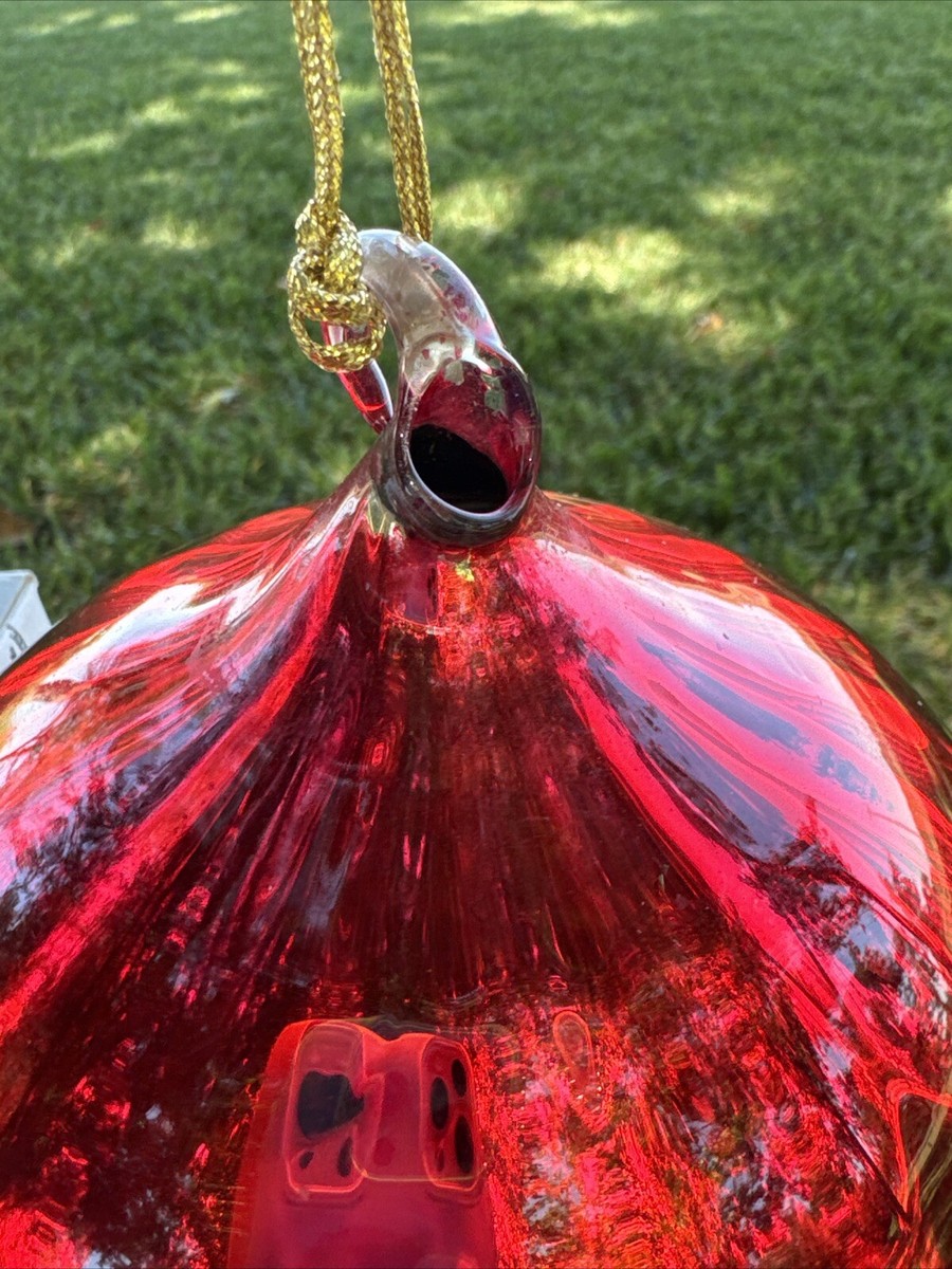 Vintage Dept 56 Jumbo Red Optic Mercury Glass Ball Ornament 130mm