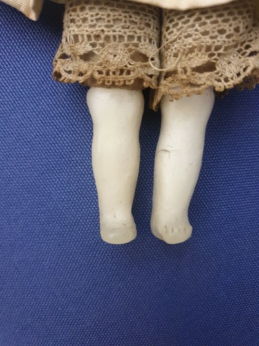 Antique early Victorian Wax over Composition 10" doll cloth body wax hands feet - Picture 7 of 12