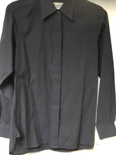 HATHAWAY TAPERED  WOMEN'S GRAY  100% Cotton  Button Down CLASSIC Shirt