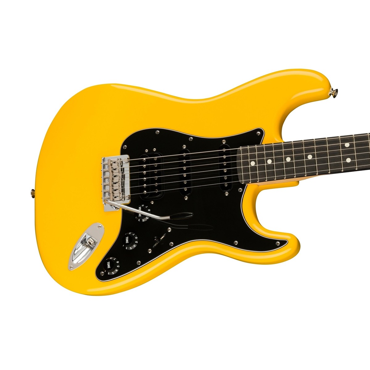 ギター Fender Player Stratocaster Neon Yellow Fender Ltd Ed Player HSS Stratocaster Electric Guitar, Ebony