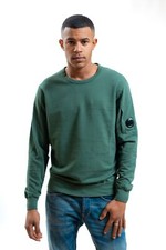 C.P. COMPANY FELPA LIGHT FLEECE UOMO GIROCOLLO DUCK GREEN MSS032A-002246G-649