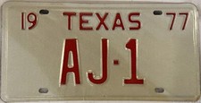 Vanity AJ 1 license plate Andrew Jackson Anthony Joshua Adam Aaron John James Jo