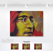 John Lennon - 6 - Quadro stampa su Tela Pelle Canvas Dipinto Arte Moderna