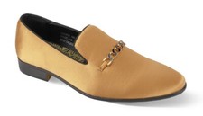 Men's Fancy Dress Casual Shoes Slip On Loafers Gold Color Smokers 6978