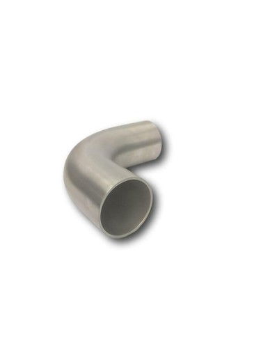 EXHAUST PIPE MANDREL BEND STAINLESS STEEL (316) 3 1/2" 90 DEGREE NO LEG - Picture 2 of 8