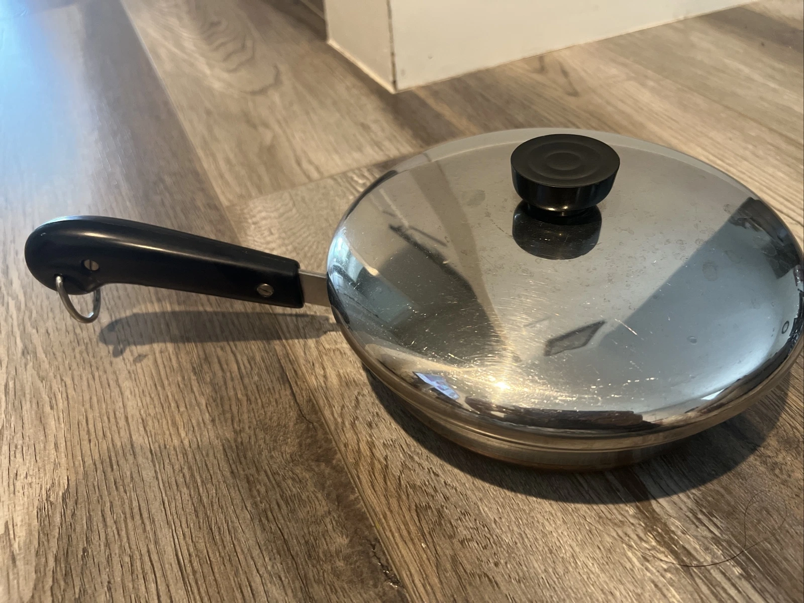 Revere Ware Vintage 8" Fry Pan Skillet w/Lid Pot Copper Clad Riverside 1801