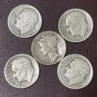 1947 1935 Silver Dimes Lots Of 5 Coins One Mercury