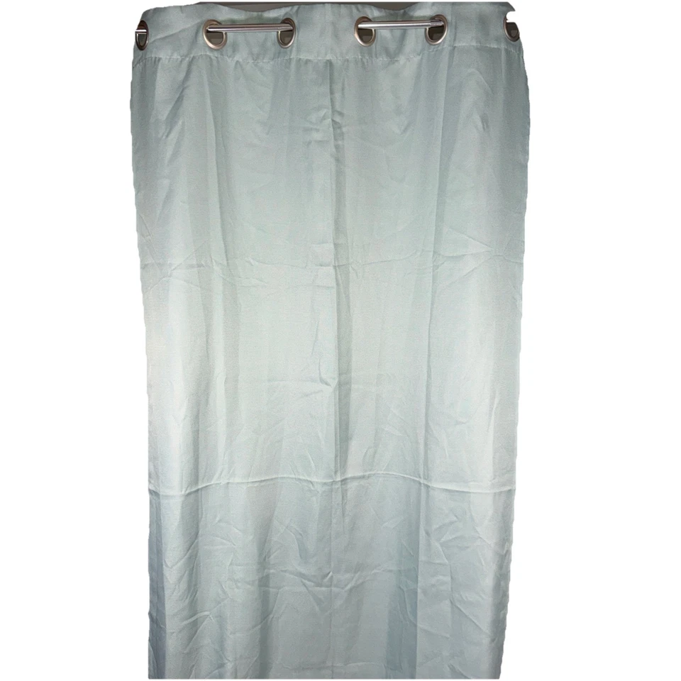 Blue Woven Polyester Unlined Curtain Panels Ring Rod Pocket 40 x 84 in Lot Of 2 - Image 4 of 4