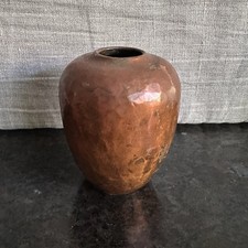 Vtg Armenac Hairenian Hand Hammered Copper Bud Vase Arts & Crafts Signed 4”