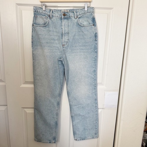 NUEVO Pantalones de mezclilla rectos de tiro medio Free People We The Free Zane talla 30 - Imagen 2 de 10