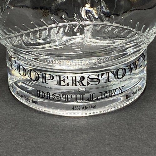 Cooperstown Distillery Doubleday Bourbon Baseball Shaped Glass Decanter Empty - Picture 5 of 12